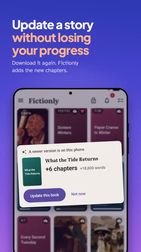 Fictionly offering to update a story with six new chapters